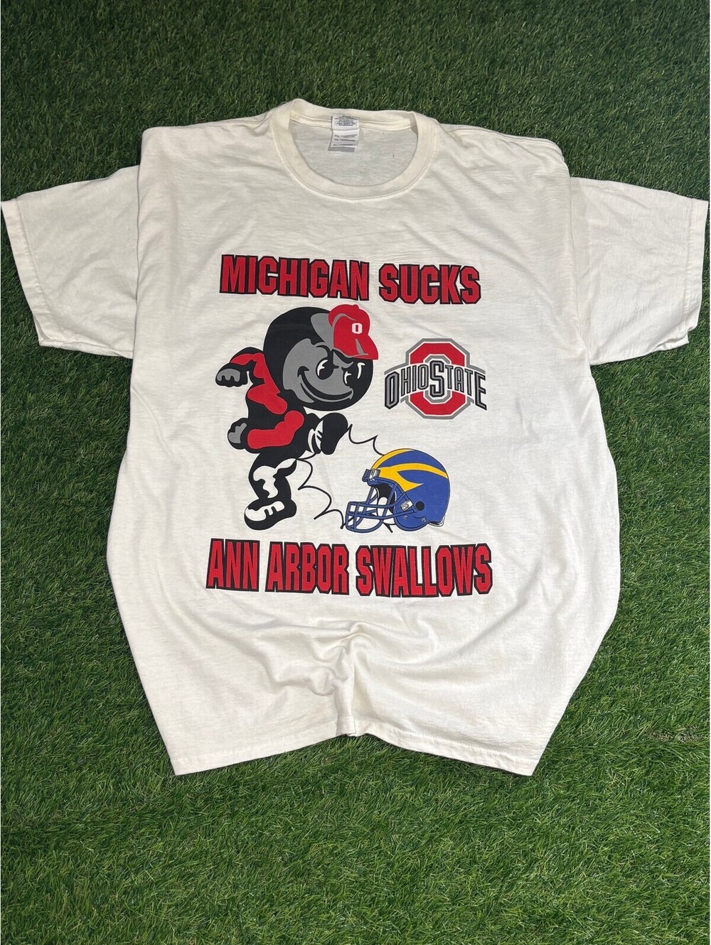 Ohio State Michigan 2000s White Cotton T-Shirt XL